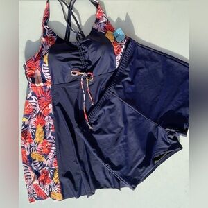 Floral Navy Bikini Set